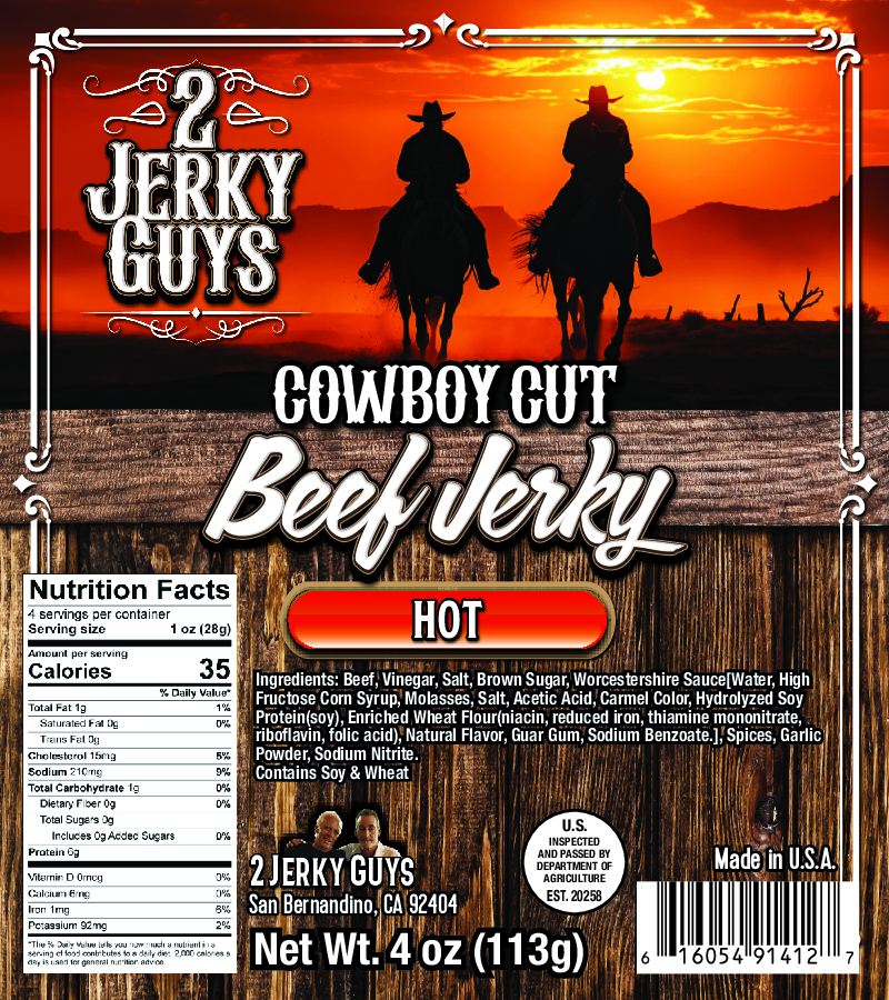 4oz Hot Cowboy Beef Jerky