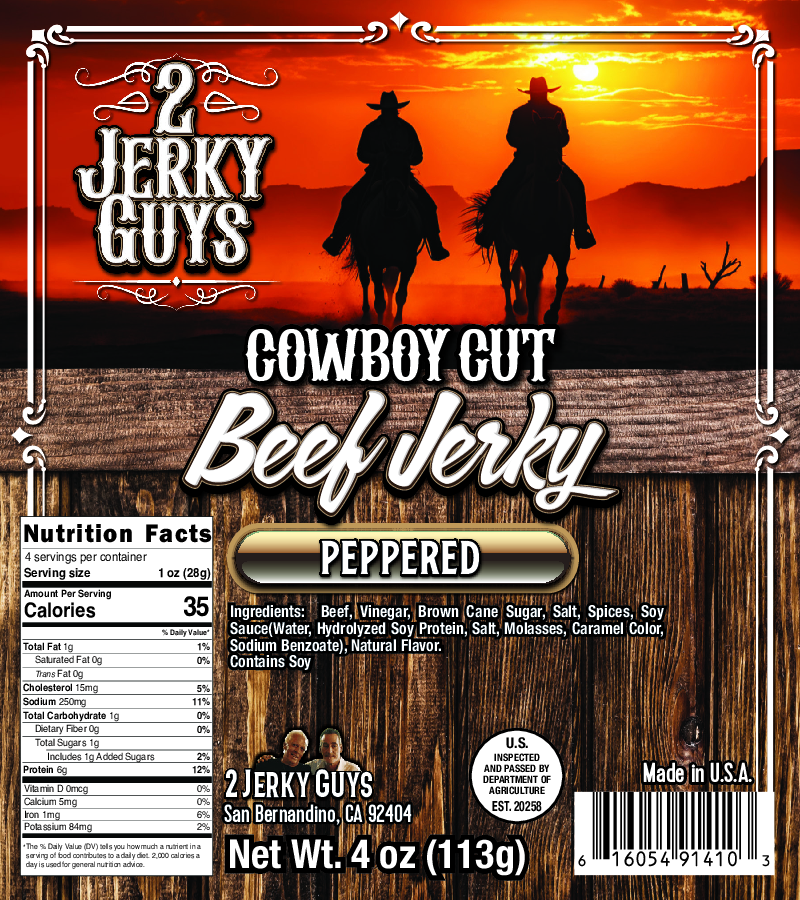 4oz Peppered Cowboy Beef Jerky