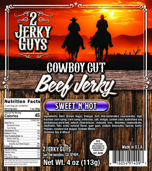 4oz Sweet 'N' Hot Cowboy Beef Jerky